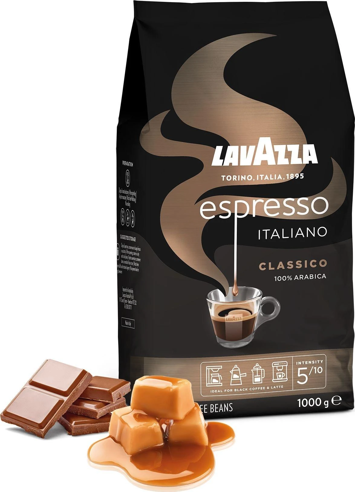 Lavazza Caffe Espresso Coffee Beans, 100% Arabica, 1000 g
