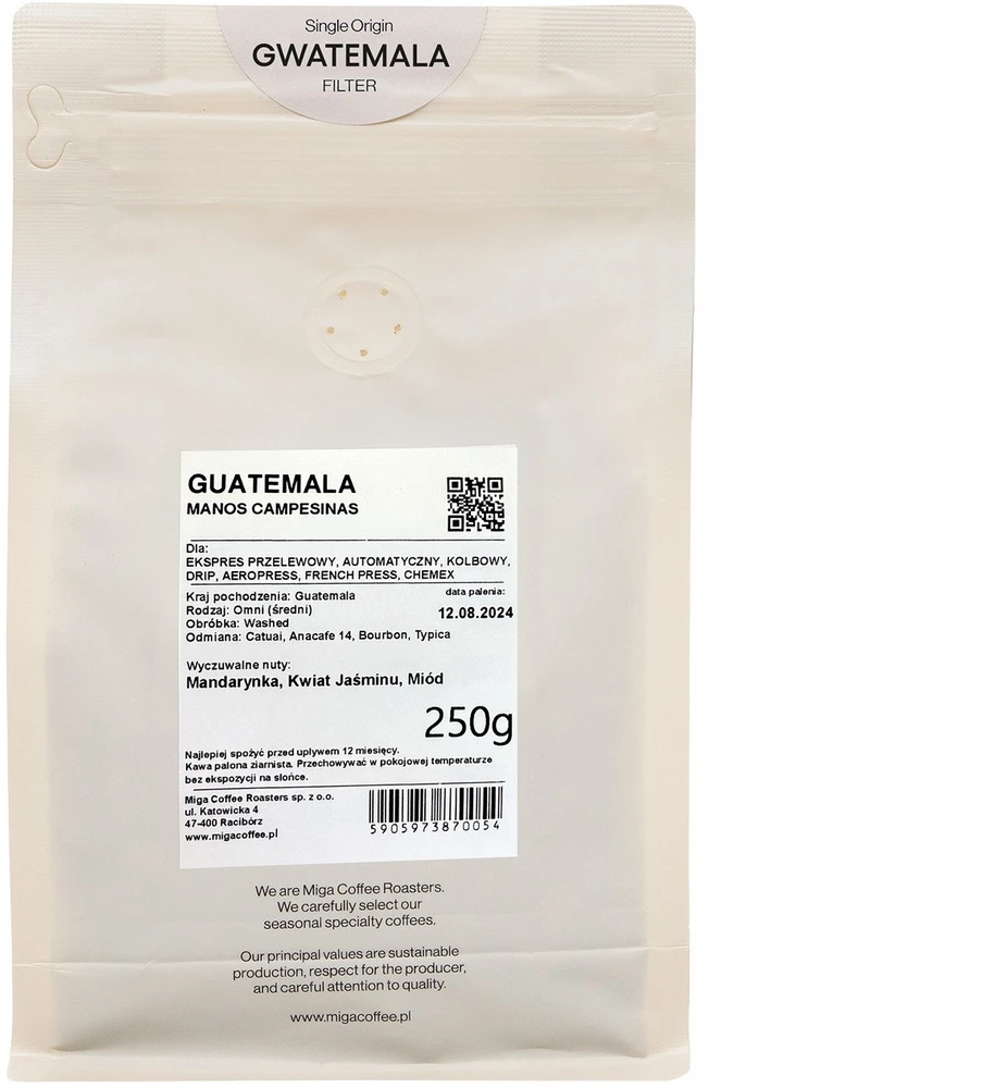 Miga Coffee Miga kava - Gvatemala Manos plauti filtrai 250g