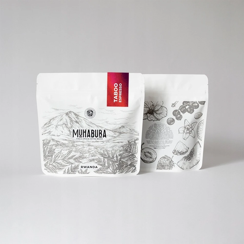 Kavos pupelės Muhabura Kavos pupelės RWANDA MUHABURA TABOO ESPRESSO 400g