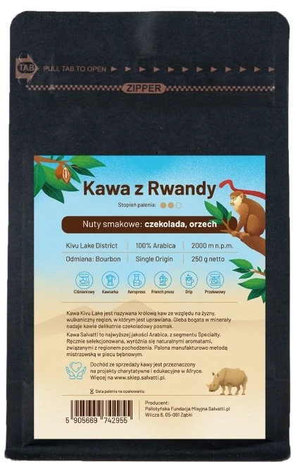 „Salvatti“ kavos pupelės Ruanda Kivu ežero 250 g