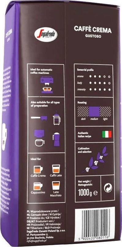 Kawa ziarnista Segafredo Cafe Crema Gustoso 1kg