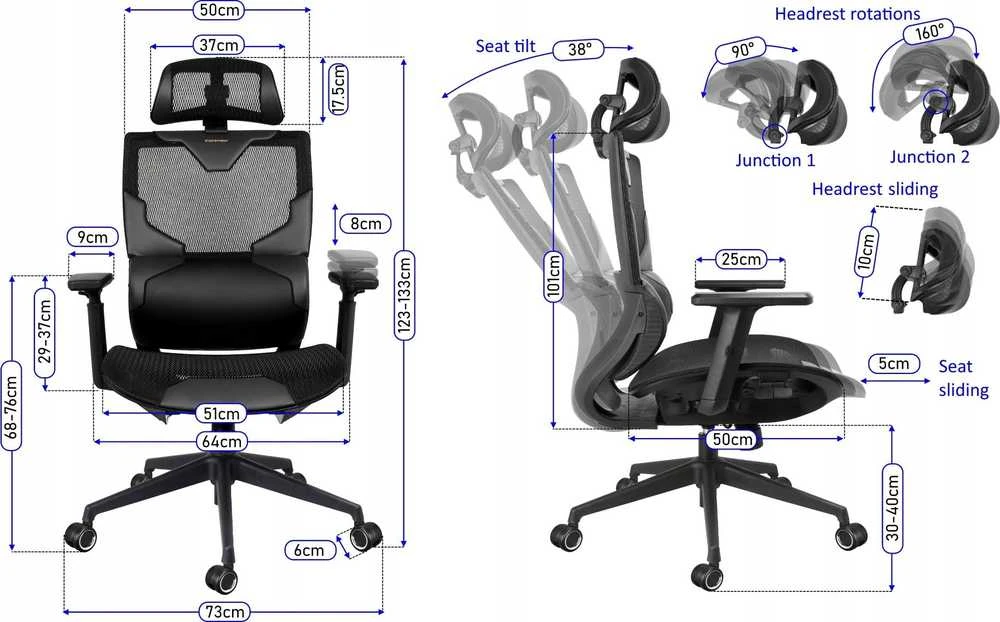 Fotel Cortek VISION Juodai-Raudona (VISRED)