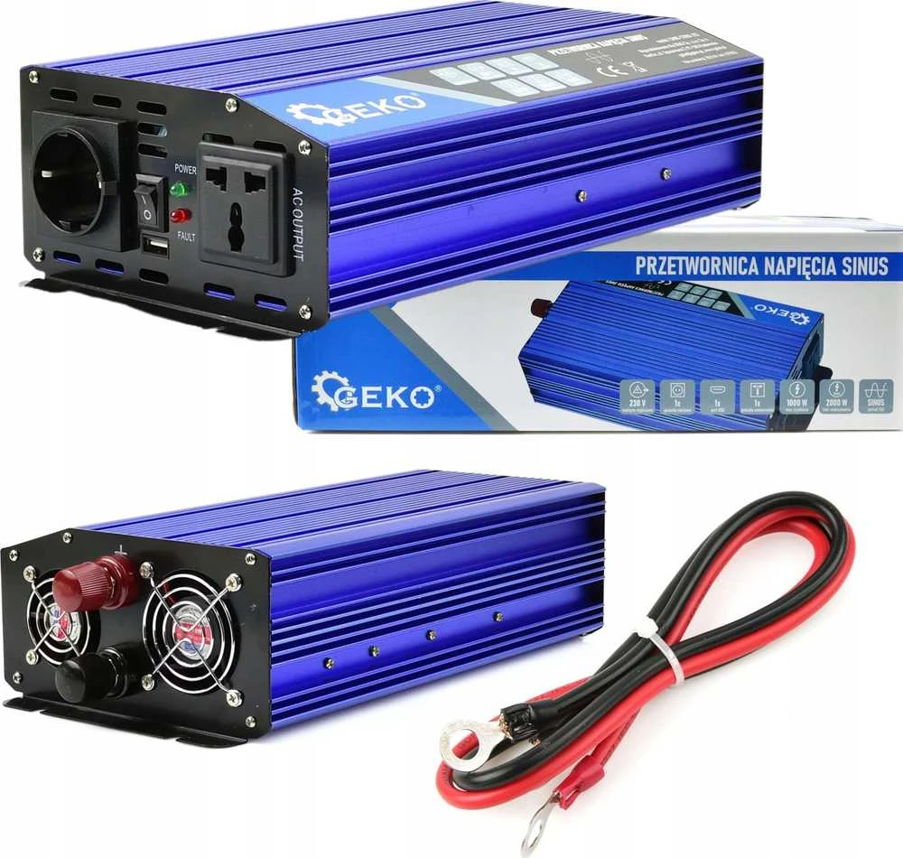 Keitiklis Geko SINUS įtampos keitiklis 12V/230V 1000/2000W (4)