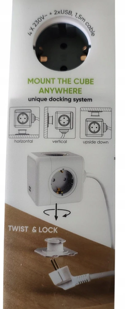 Aura_Line Buitinis ilgintuvas AURA LINE, 4 vt., 2USB C, 1,5m
