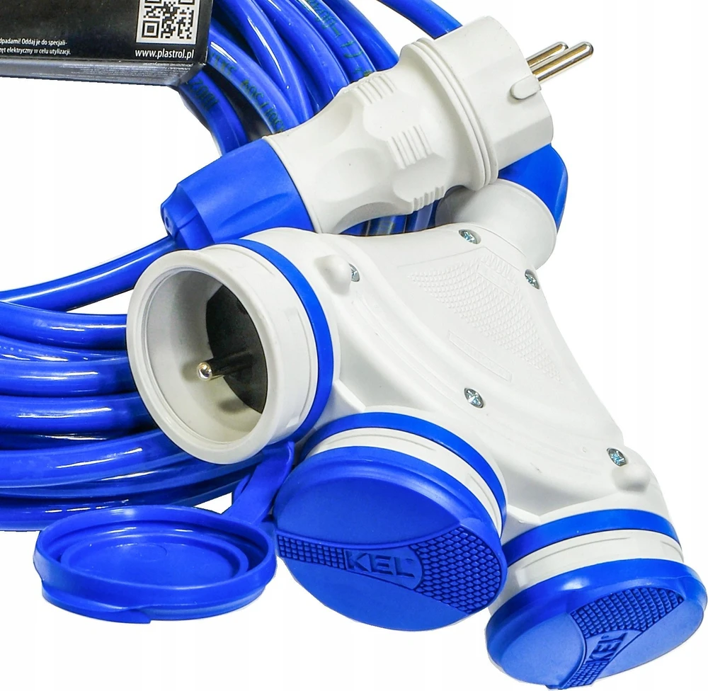 Plastrol KEL Konstrukcinis ilgintuvas 3 lizdų be 25m /H07BQ-F 3x1.5/ IP54 pilka/mėlyna W-01183