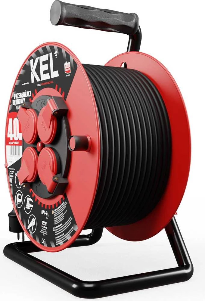KEL ProFESIONAL LINE 40m H05RR- F 3x1.5 4xGS 16A IP44 juoda (W- 97056)