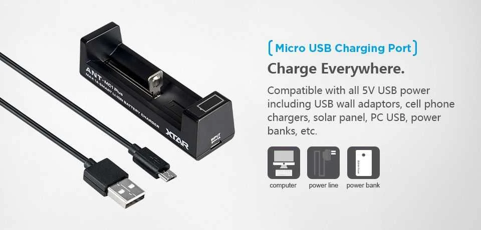Xtar universalus ličio jonų akumuliatorių įkroviklis ANT (MC1 PLUS)