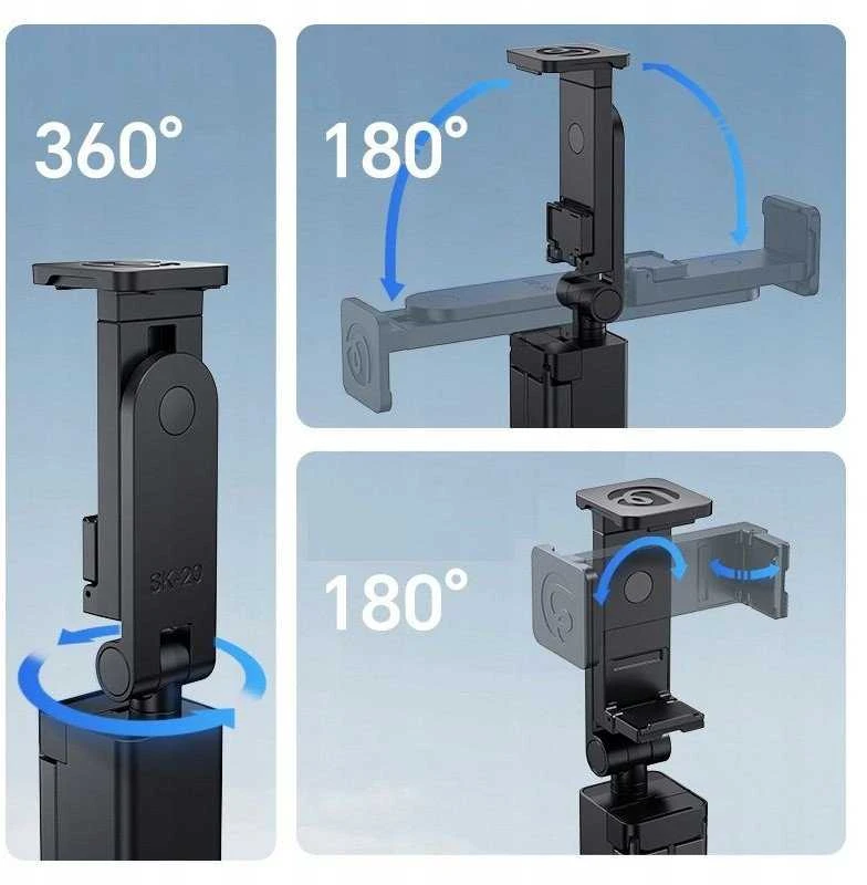 Stovas - Ulanzi SK-20 3-in-1 Mini Stovas su Telefono Laikikliu 180° Pasukimu 360° Sukimu