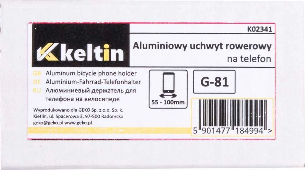 Dviračio telefono laikiklis Keltin K02341, juodas