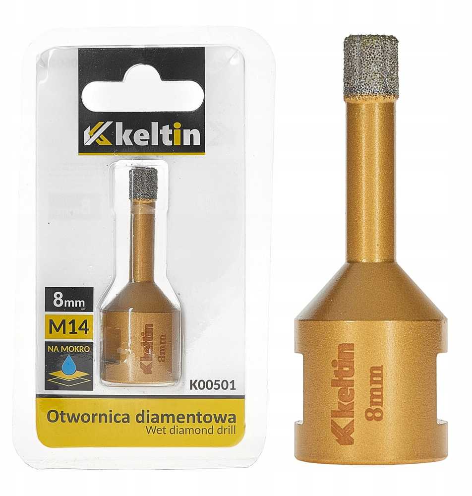 KELTIN Deimantinis grąžtas keraminėms plytelėms 8mm M14 (100)