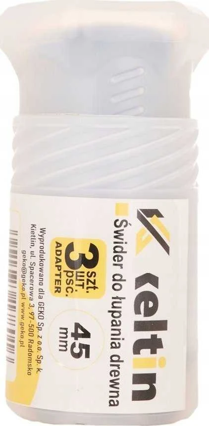 KELTIN Grąžtas – sraigtas malkoms skaldyti 45 mm + adapterių rinkinys 3 vnt. (20)