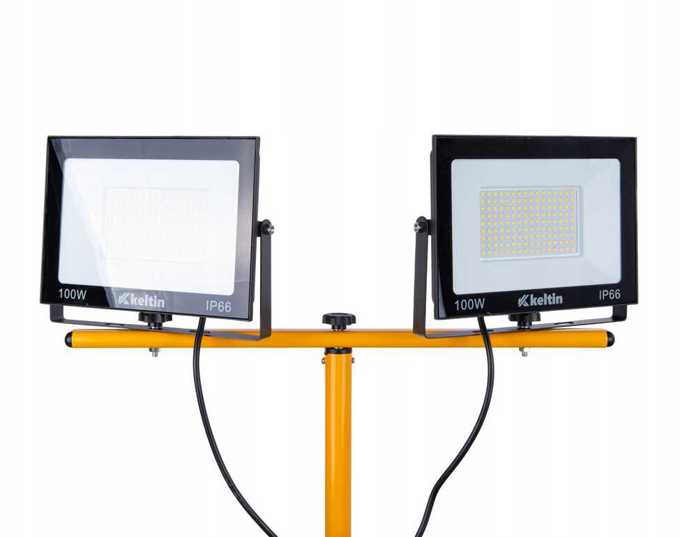 KELTIN LED prožektorius 2x100W su teleskopiniu stovu ir laidu – šaltai balta spalva 6500K (1)