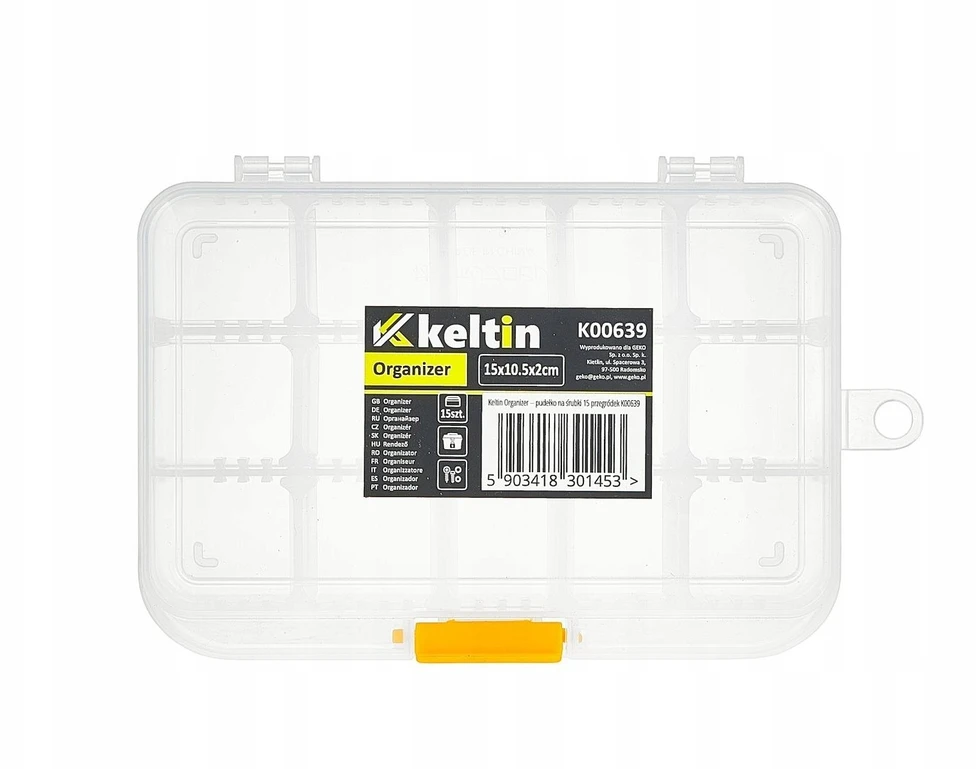 KELTIN organizatorius – dėžutė su varžtais, 15 skyrių (120)