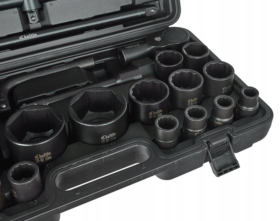 KELTIN Smūginių galvučių raktų rinkinys 26 vnt. 3/4''/1'' 12-kampis/6-kampis 17-65mm (1)