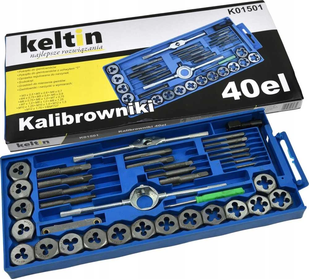 KELTIN Štampomų ir srieginių įrankių rinkinys (40 vnt.) K01501 KELTIN