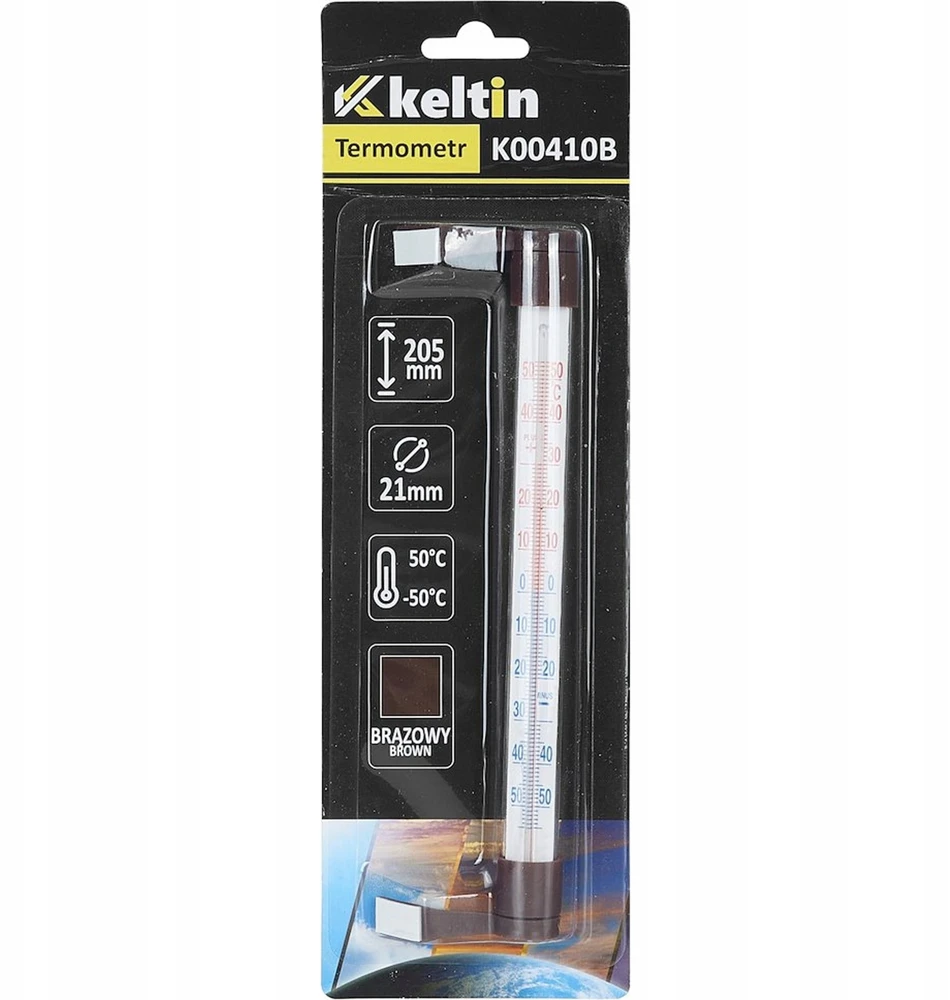 KELTIN Lauko termometras 205x17mm /rudi (12/120) (5903418304591)