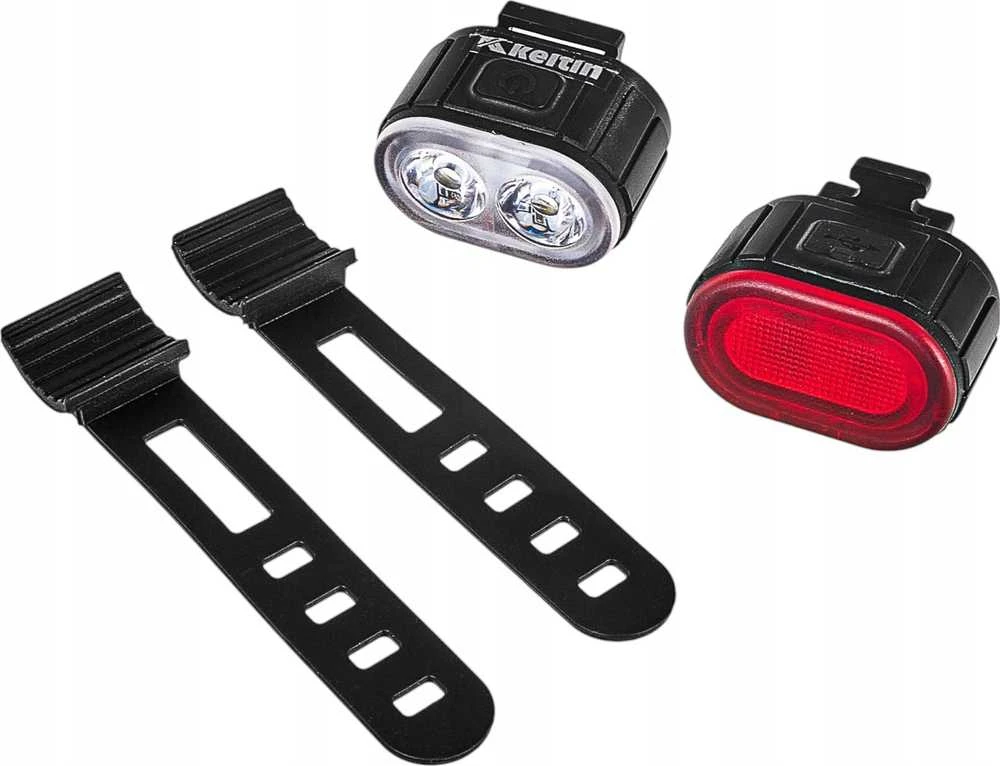KELTIN vandeniui atsparus IPX4 USB dviračio žibintas – priekinis ir galinis komplektas (120)