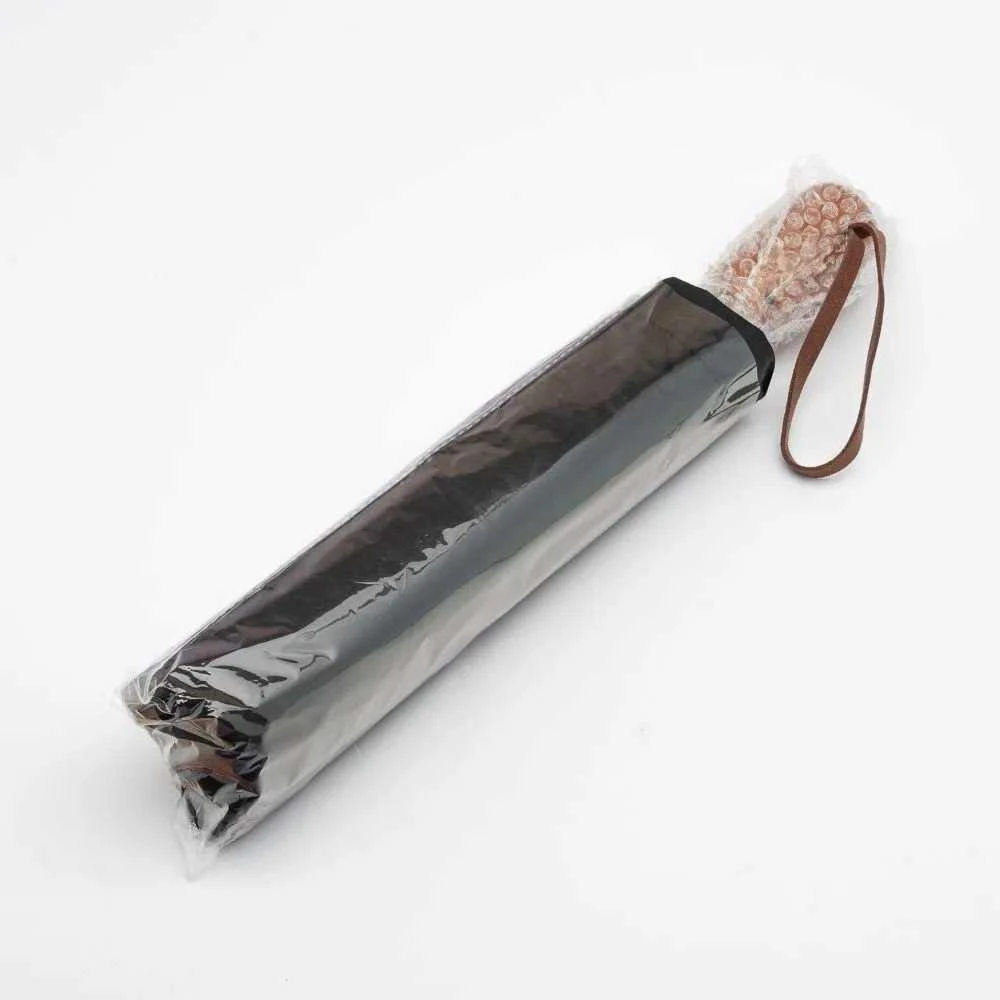 OEM automatinis sulankstomas skėtis su medine rankena, 10 briaunų, XXL, 115 cm, juodas