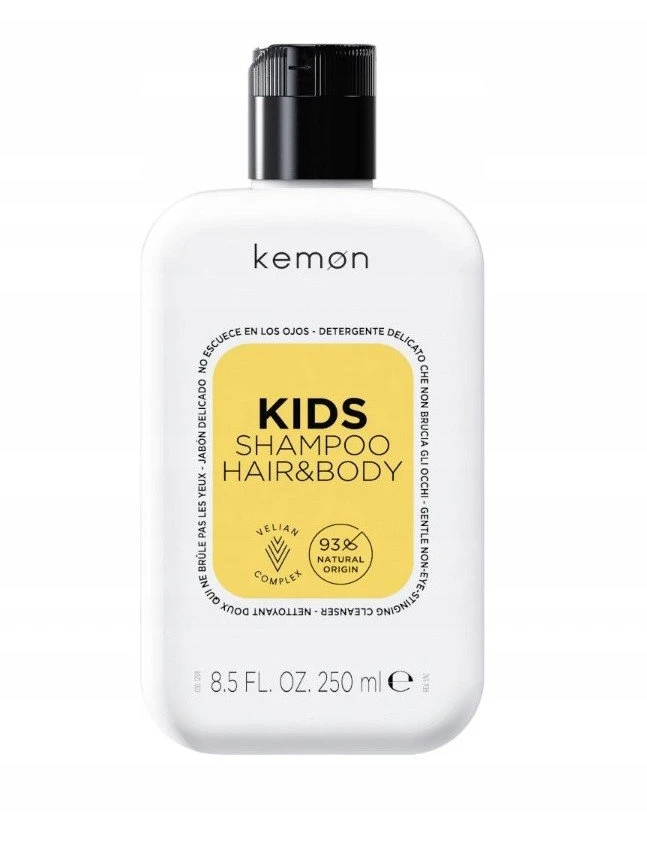 Kemon Kids Šampūnas Hair & Body švelnus plaukų ir kūno prausiklis vaikams, 250 ml