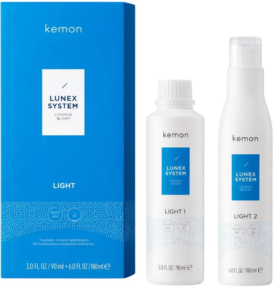 Lunex System Light Set Kemon: Šviesinantis plaukų kremas, 90 ml + Plaukų aktyvatorius kremas, 180 ml