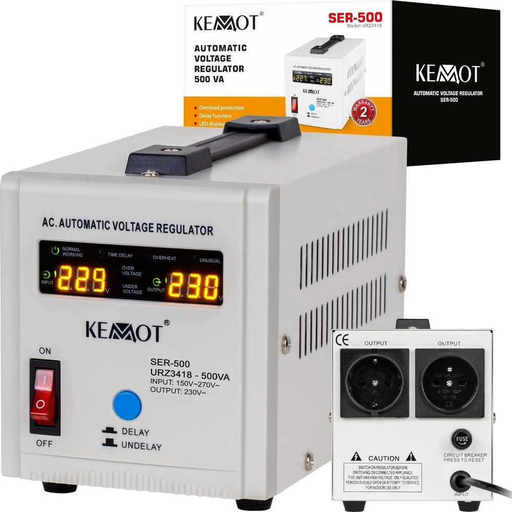 Kintamosios įtampos stabilizatorius Kemot SER-500 500VA