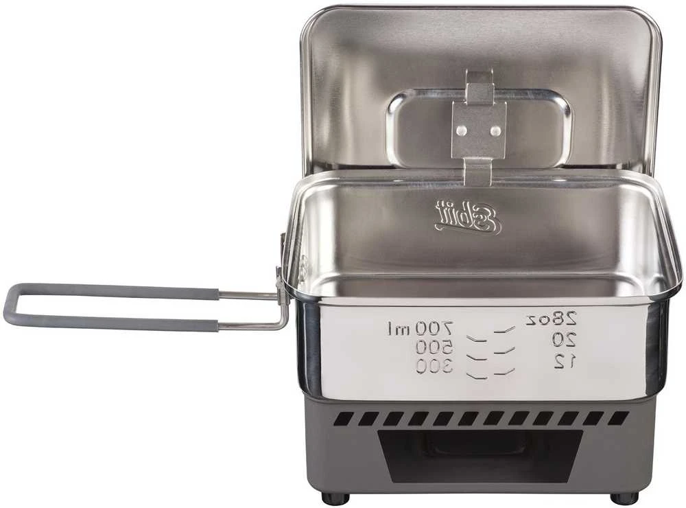 ESBIT CS1100ST turistinis maisto gaminimo indas Komplektas 1,1 L Juoda, Sidabras
