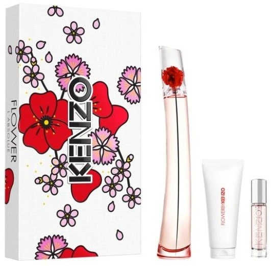 Kenzo rinkinys: „Flower L'Absolute“ kvepalai moterims, 100 ml + „Flower L'Absolute“ kvepalai moterims, 10 ml + „Flower L'Absolute“ drėkinamasis losjonas, 75 ml