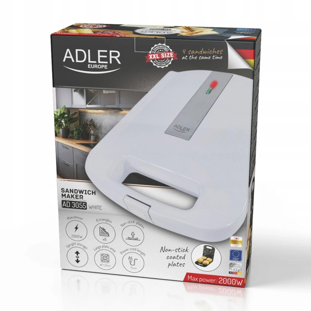 Sumuštinių keptuvas Sumuštinių skrudintuvė Adler AD-3055W