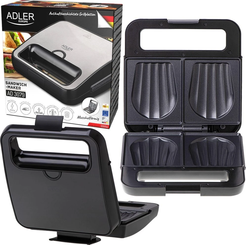 Sumuštinių keptuvas Adler AD 3079 | 750 W | Lentelių skaičius 1 | Juodas