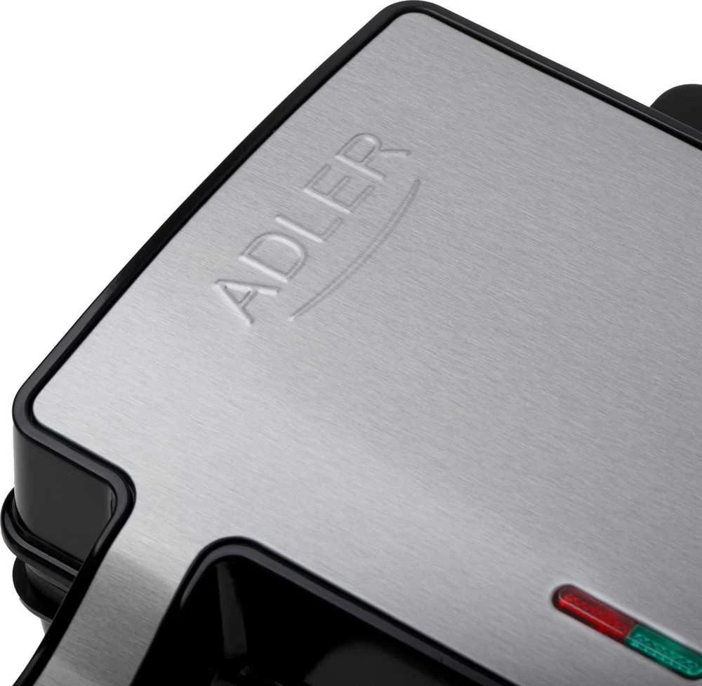 Sumuštinių keptuvas Adler sumuštinių keptuvė 2 viename | AD 3073 | 1000 W | Lentelių skaičius 2 | Nerūdijantis plienas/Juodas