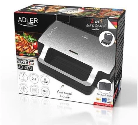 Sumuštinių keptuvas Adler CR 3074 Keptuvas sumuštinių 2 w 1