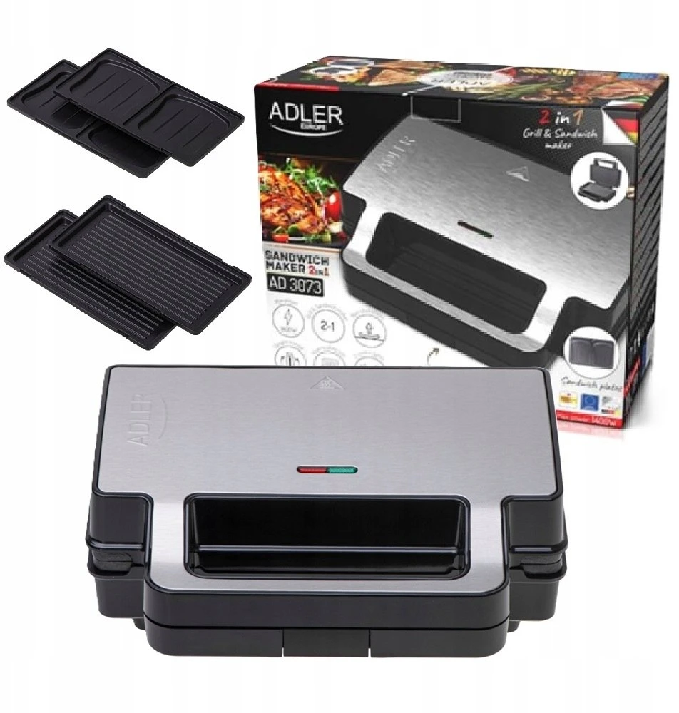 Sumuštinių keptuvas Adler CR 3074 Keptuvas sumuštinių 2 w 1