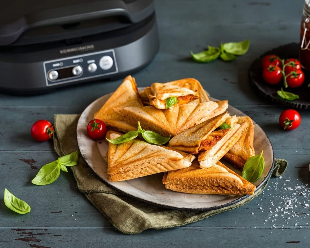 Sumuštinių keptuvas Rommelsbacher Rommelsbacher Sandwich Maker ST 1800, sandwich maker (slate)