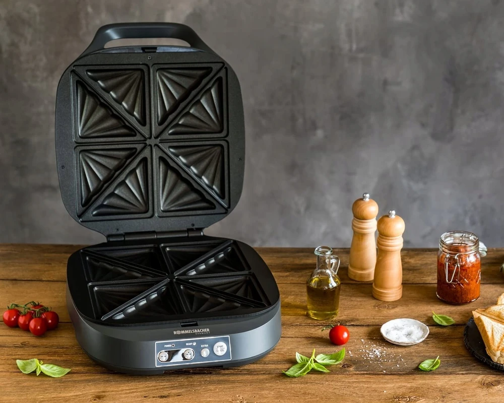 Sumuštinių keptuvas Rommelsbacher Rommelsbacher Sandwich Maker ST 1800, sandwich maker (slate)