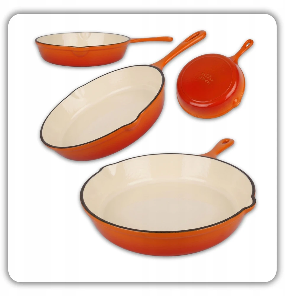 Atusa emaliuota ketaus keptuvė 20 cm HAGE oranžinė DR20-oranžinė