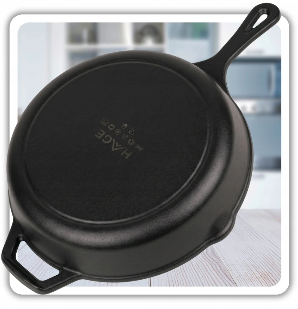 Keptuvė Atusa Emaliuota ketaus keptuvė 26 cm HAGE juoda matinė (DR10-blackmatt)