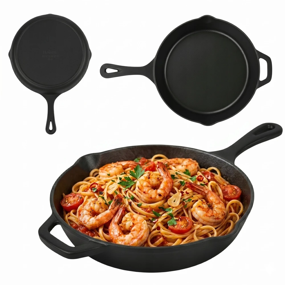 Keptuvė Atusa Emaliuota ketaus keptuvė 26 cm HAGE juoda matinė (DR10-blackmatt)