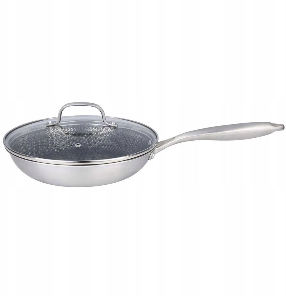 Keptuvė Brunbeste Plieninė keptuvė su dangčiu indukcinė NON-STICK korio raštas 30CM BRUNBESTE BB-5557