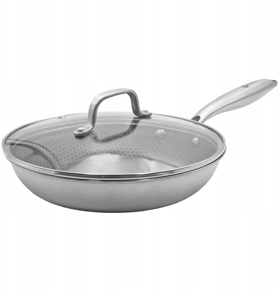 Keptuvė Brunbeste Plieninė keptuvė su dangčiu indukcinė NON-STICK korio raštas 30CM BRUNBESTE BB-5557