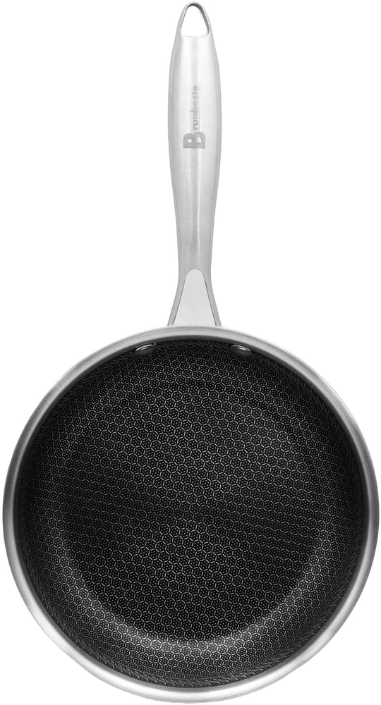 Brunbeste Plieninė keptuvė su dangčiu indukcinei kaitlentei NON-STICK korio raštas 24CM BRUNBESTE BB-5554