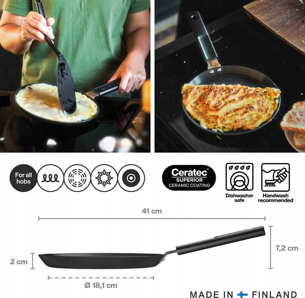 Fiskars Hard Face keptuvė omletams 22cm