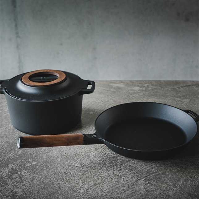 Fiskars Pan Norden Frying, Diameter 24 cm, Removable handle, Juodas