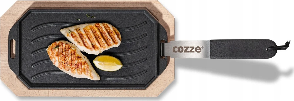 Keptuvė Jata Cozze ketaus keptuvės su mediniu pagrindu 15x30 cm