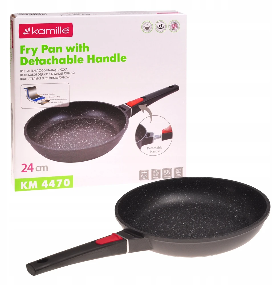 Keptuvė 24 cm su nuimama rankena, 4470, KAMILLE
