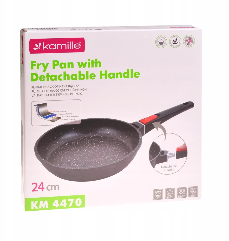 Keptuvė 24 cm su nuimama rankena, 4470, KAMILLE