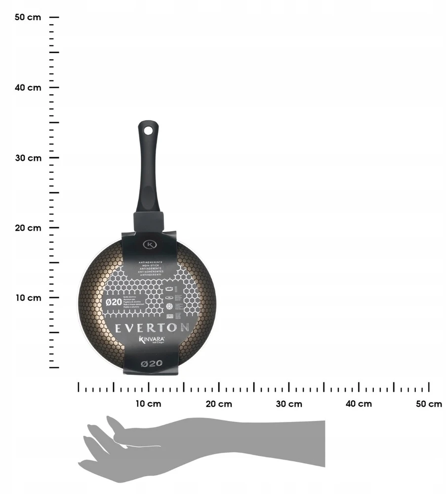 Nelipni indukcinė keptuvė, korio struktūra, 20 cm, 6.5×36×20 cm, 82283, Kinvara