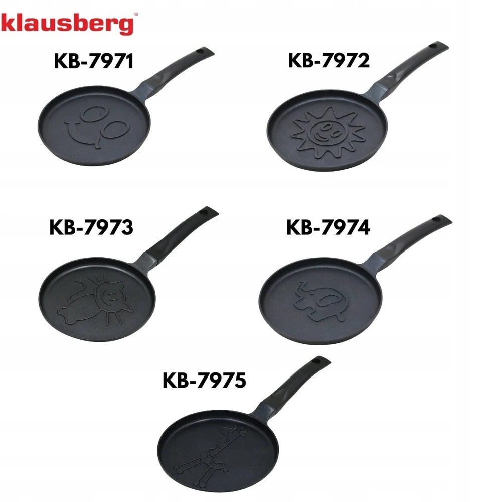 Keptuvė Blynų kepimo forma, kačiuko rašto, aliuminio, nelimpanti danga, juoda, 18 cm skersmens, Klausberg, kb-7973