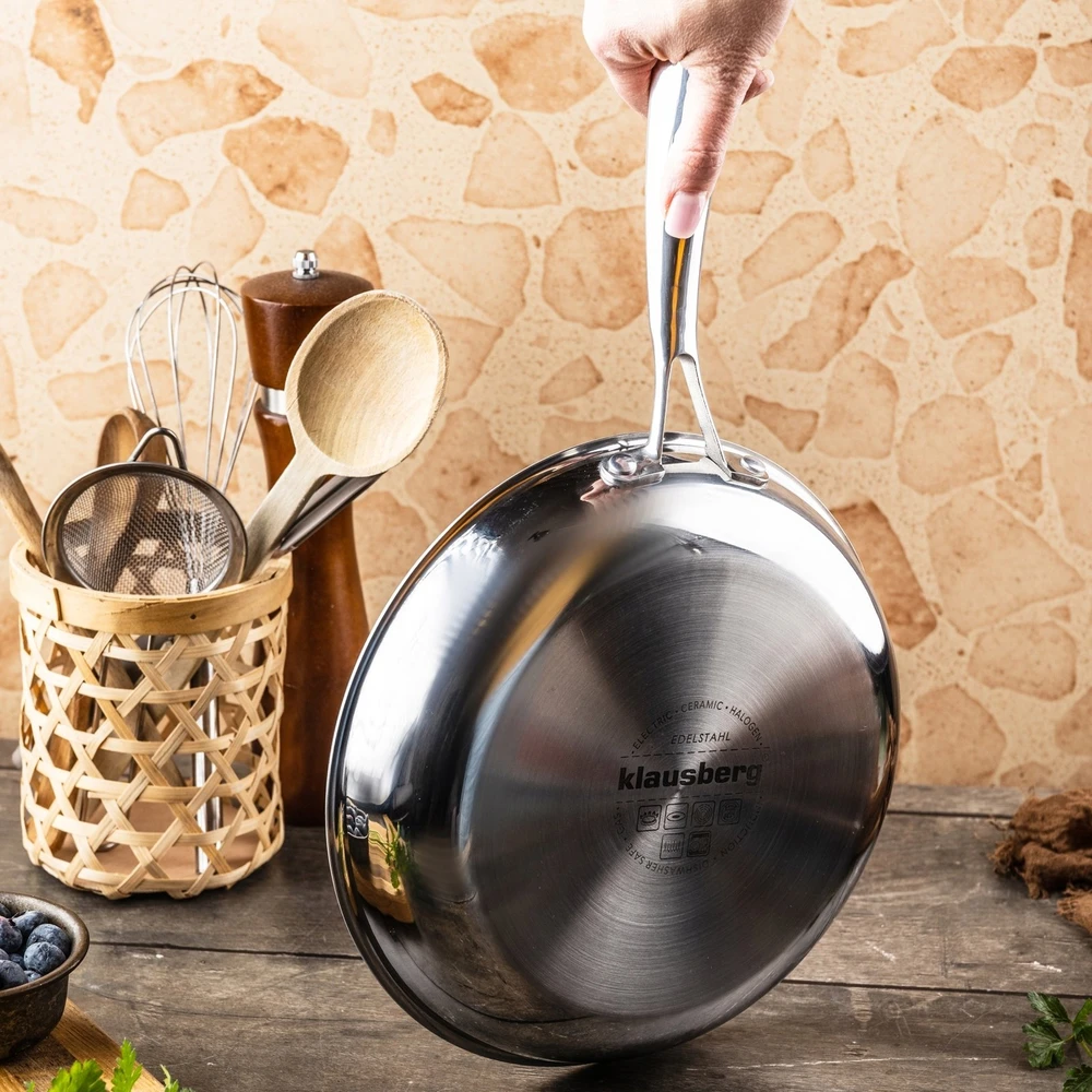 Klausberg Keptuvė Korio formos neprideganti keptuvė, 24 cm, 3 sluoksnių, 304 plienas, be PFOA