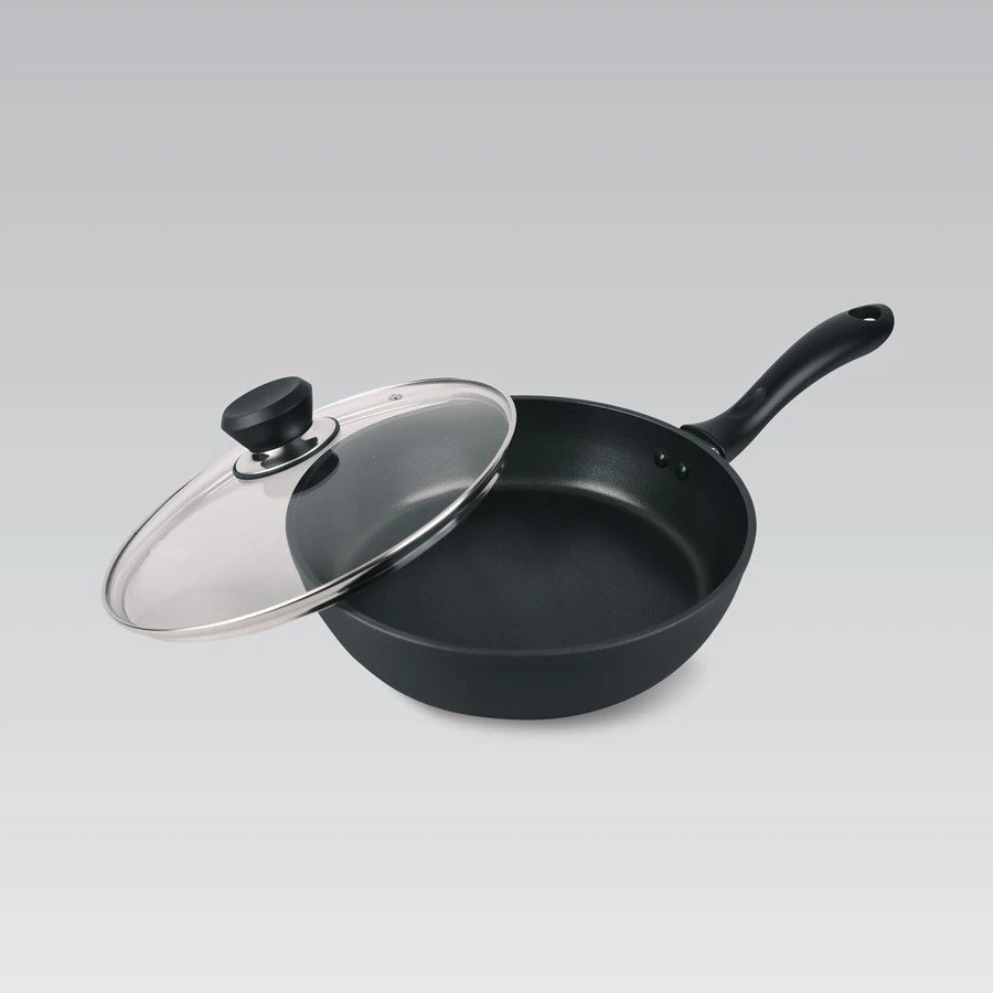 Keptuvė Maestro Keptuvė su dangčiu indukcinei dujinei viryklei 20 cm juoda MAESTRO MR-1205-20