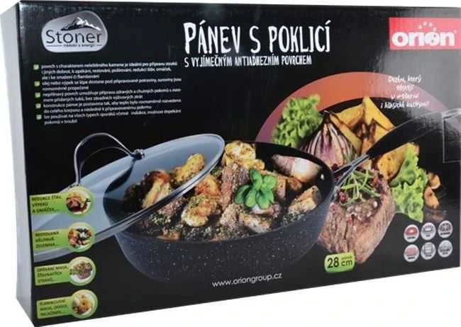 Orion Pašarinimo keptuvė 28cm su stikline dangčiu